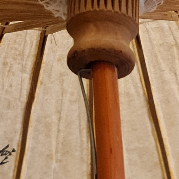 Vintage Japanese Rice Paper Oriental Parasol Umbre - Picture 6 of 6